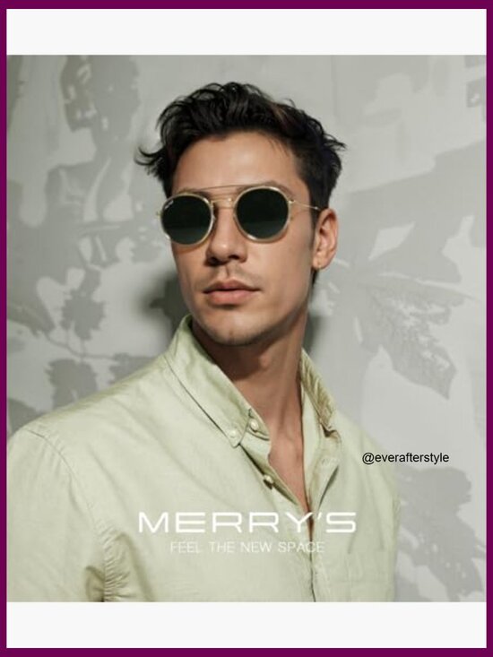 Retro Round Polarized Sunglasses Metal Frame Double Bridge Unisex main image 4